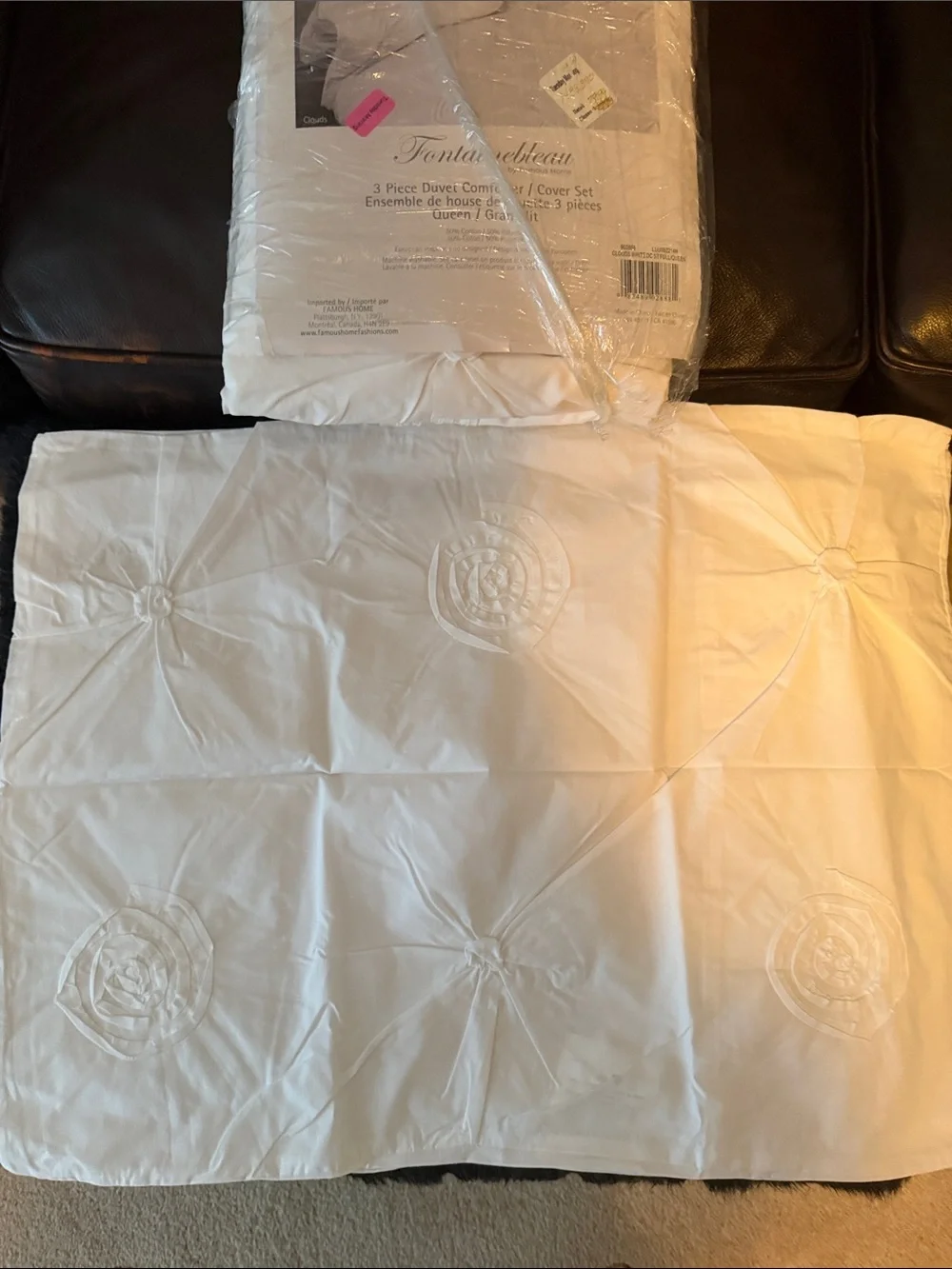 White 3-Piece Duvet Cover Set - Queen